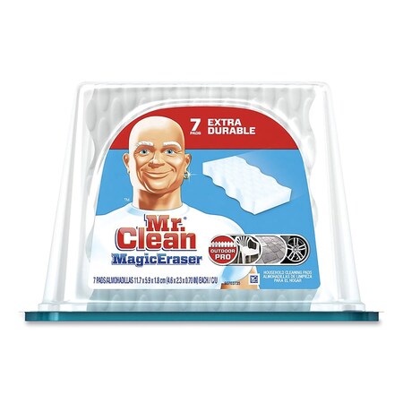 Mr. Clean Magic Eraser Outdoor Pro Scrubber, 2.3 x 4.6 x 0.7, White, PK7 83906